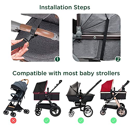 Dioxide Universal Kinderwagen Sonnensegel mit UV Schutz 50+ und Wasserdicht,Sichtfenster und extra breite Schattenflügel, Verstellbar Sonnenschutz für Kinderwagen Buggy (Grau)