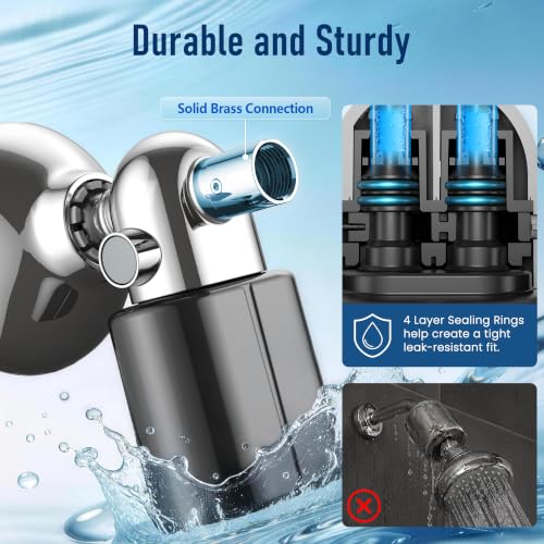 Image of Veken Shower Filter, Chlorine, Lead & Sulphide Tested, One-Press Cartridge