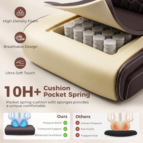 Image of Ergonomic Office Chair with Lumbar Support, Executive Leather Computer Desk Chair with Flip Up Arms & Rocking Function, High Back Big and Tall Comfortable Gaming Chair for Home Office