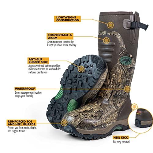 HOT SHOT Duck Commander x Huntsman Men’s Hunting Boot | Durable Insulated Rubber | Waterproof | Lightweight Camouflage Boots2