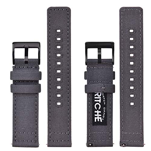 Image of Ritche Christmas Gift Canvas Vintage Quick Release Watch Band 18mm 20mm 22mm 24mm Replacement Watch Straps for Men Women, White Elephant Gifts, Stocking Stuffers for Men, Father's Day gifts