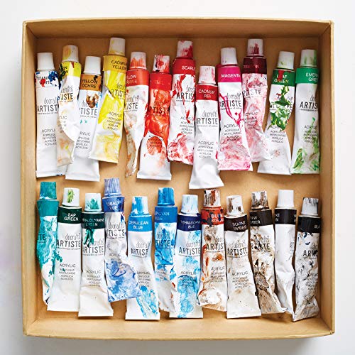 Artiste Acrylic Paint Set 12ml 24 Pack Vibrant Colours, Quick-Drying Professional Art, Craft and Hobby Artists Paint. Water-Based Paints Cover All Surfaces with Ease, Ideal for Travel Artists - Image 3