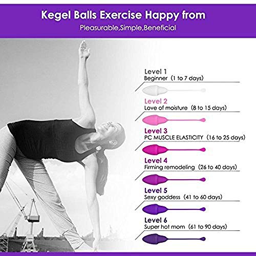 Kegelエクササイズウェイト、Kegel Balls-Doctorは膀胱コントロールと産後の骨盤底運動、女性用プレミアムシリコーンKegelエクササイズ機器6セットのセット:初心者から上級者まで - 画像4