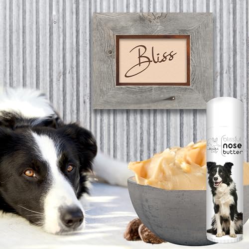 Image of The Blissful Dog Border Collie Nose Butter for Dry, Cracked Skin, Lick-Safe Dog Nose Balm with Moisturizing Shea Butter, Almond, Olive, and Essential Oils, Pet Supplies, Uncented, 0.50 oz.