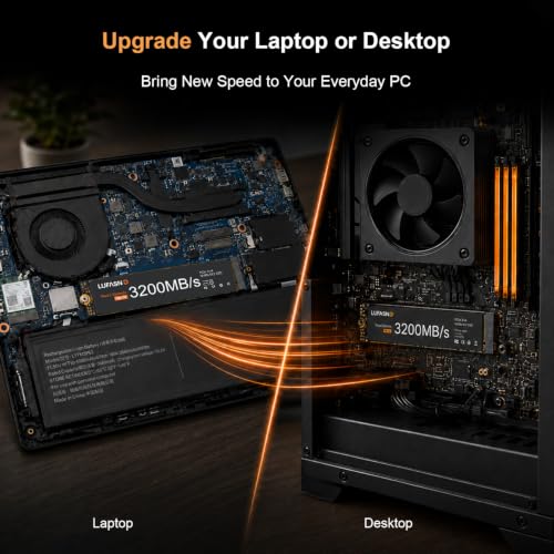 Image of 1TB M.2 NVMe SSD 2280, PCIe Gen3 x4 Internal Solid State Drive, Up to 3200MB /s, 3D NAND TLC with SLC Cache, High-Speed Storage Upgrade for Laptop & Desktop PC