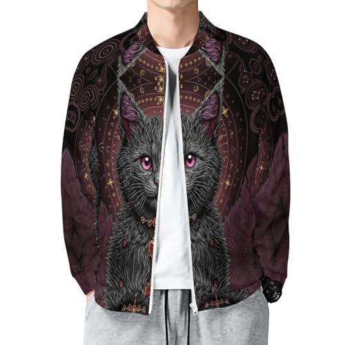 Veste décontractée léger homme aviateur noire et rouge avec poches zippées
