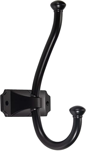 TUNNY Paquete de 5 ganchos simples para abrigos, color negro mate, ganchos para toallas, adecuados para armarios de zapatos, armarios, baño,