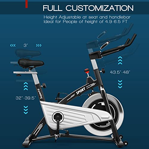 Gymax Indoor Stationary Bike, Cardio Cycling Bike With Lcd Monitor & Heart Rate Sensor, Adjustable Aerobic Spinning Exercise Workout Bike For Home Gym #TOP2