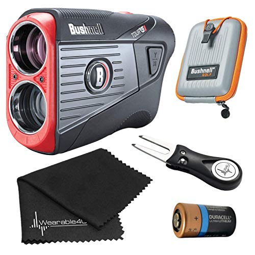 Image of Bushnell Tour V5 / Tour V5 Shift Laser Golf Rangefinder with Included Carrying Case, Carabiner and Wearable4U Bundle