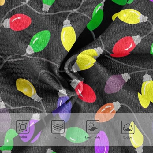 Toddler Underwear Floral 2t Cotton Girl Panties Cute Durable Briefs Kids Undies Colorful Christmas Lights Black3