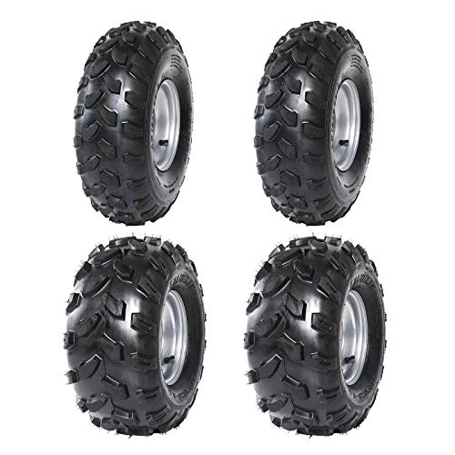 2Pcs 19x7-8 Front and 2Pcs 18X9.5-8 Rear Tubeless Wheel Tire With Rim for ATV Go Kart Quad Bike 4 Wheelers
