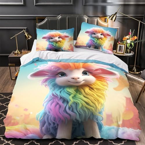 Parure de lit agneau 3D en microfibre premium ultra douce et durable