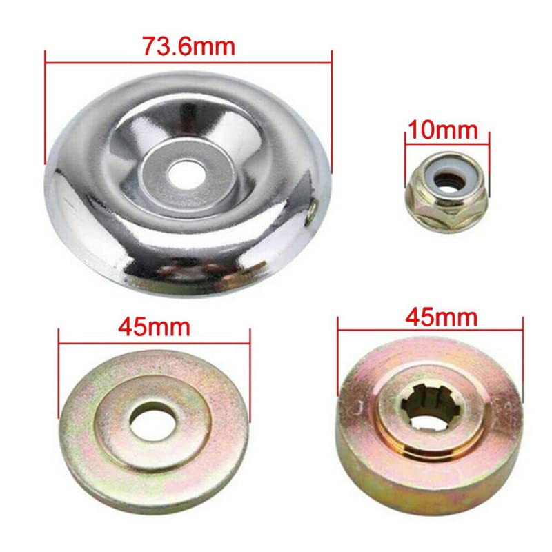 TECKEEN 4 in 1 Lawn Mower Metal Gearbox Blade Nut Fixed Kit Protection Cover+Plate