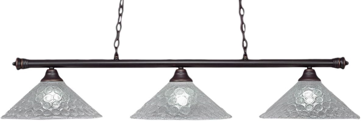 Toltec Lighting 373-DG-411 Oxford 3 Light Bar with 16" Italian Bubble Glass, Dark Granite Finish