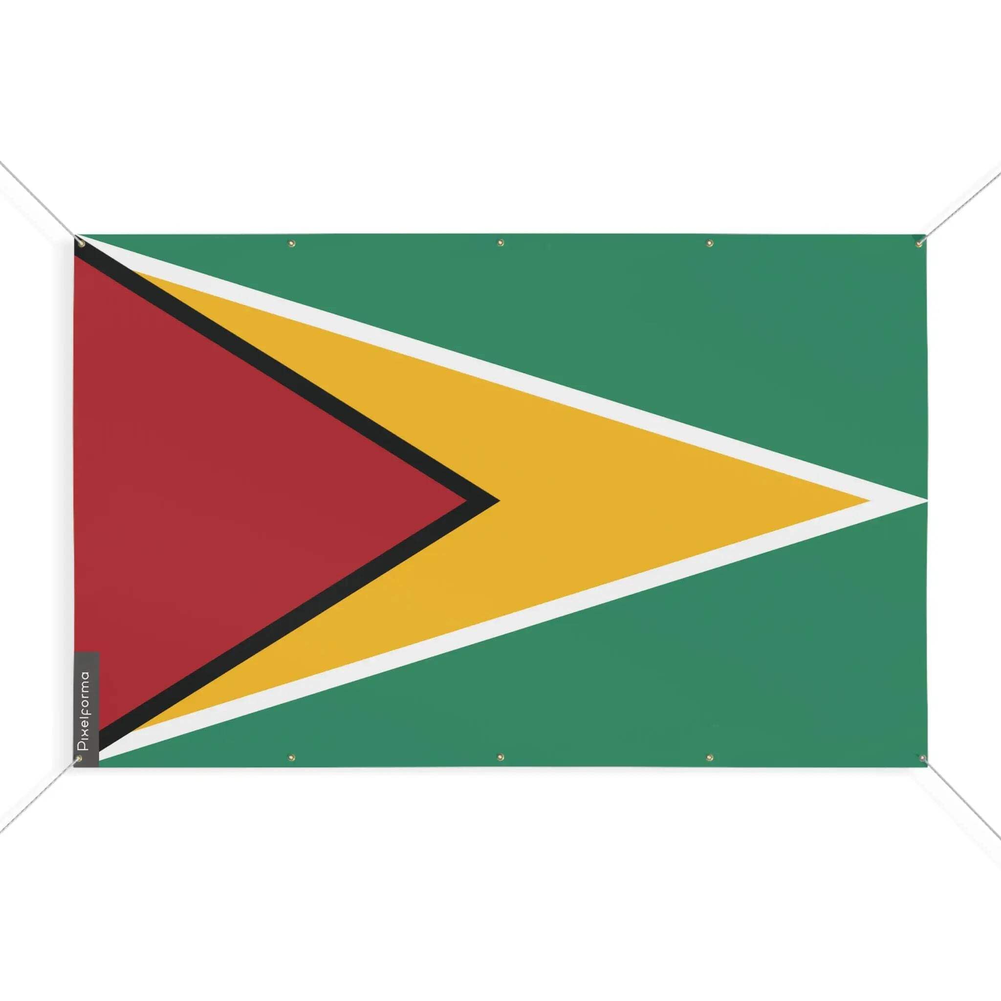 Drapeau Guyana grand format pavillon 110x165 cm à oeillets