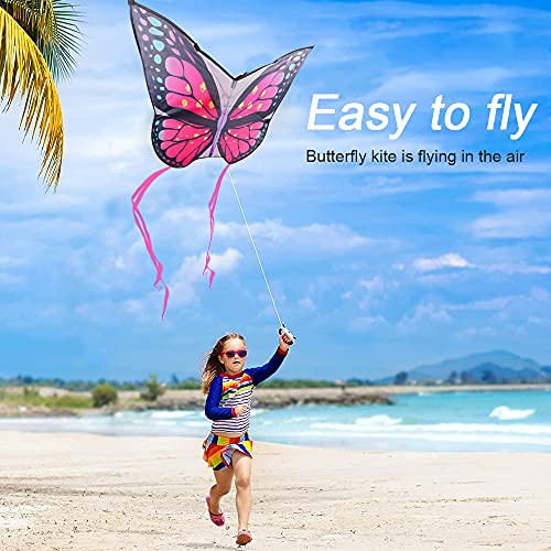Butterfly Kite For Kids And Adults, Easy To Fly Large Butterfly Kites With Long Tail For Kids Age 4-8-12 Outdoor Games Activities, Beach Trip, Flying Toys Gift For Boys And Girls #TOP2