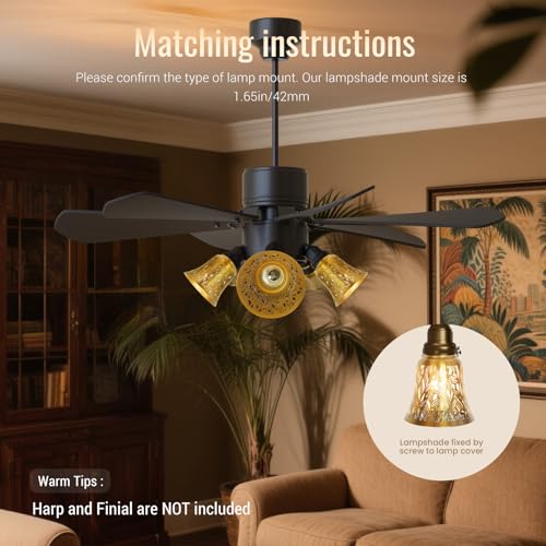Image of 4 pack ceiling fan light covers- small lamp shades,mini lamp shades,metal lamp shade for pendant light shade, wall lamp, with 1-5 /8 inch Fitter, 4-3 /4 inch Height and 4-3 /4 inch Diameter,Antique Brass and Gold