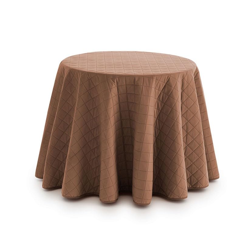 SANELITEX - Gonna da tavolo imbottita colore marrone. Gonna Tavolo Barella Rotonda 110 cm