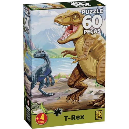 Quebra-cabeça Cartonado, T-Rex 60 peças, Grow