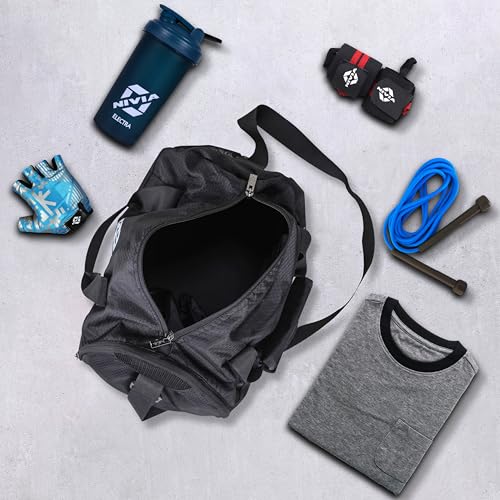 NIVIA Beast Gym Bag-4 Polyester/Unisex Gym Bags/Shoulder Bag for Men & Women with Separate Shoes Compartment/Carry Gym Accessories/Fitness Bag/Sports & Travel Bag/Sports Kit - Image 5