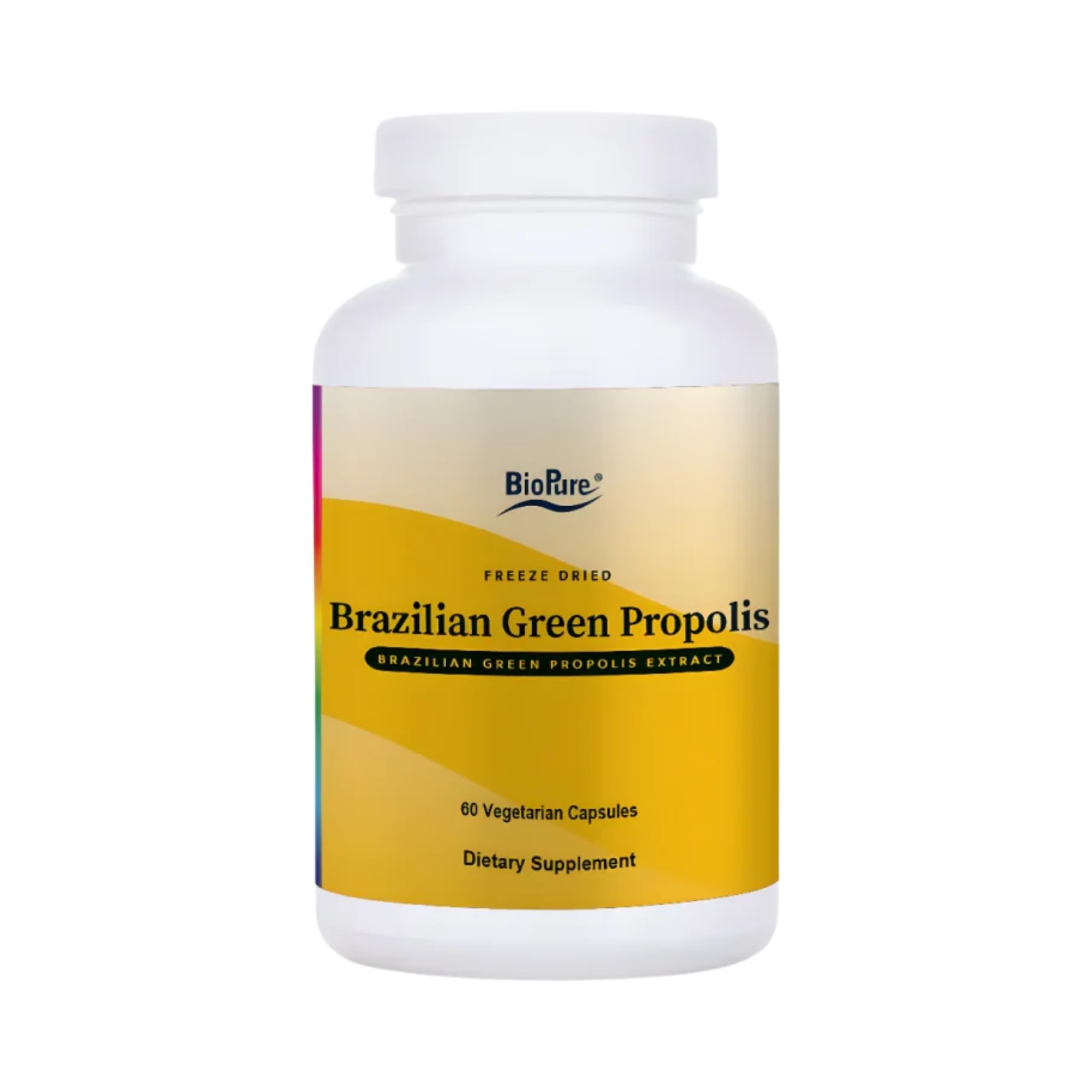 BioPure Brazilian Green Propolis Pure Propolis Extract – Potent Freeze-Dried Extract with Atrepillin-C to Support Immune Function, Respiratory & Gastrointestinal & More – 60 Vegetable Capsules