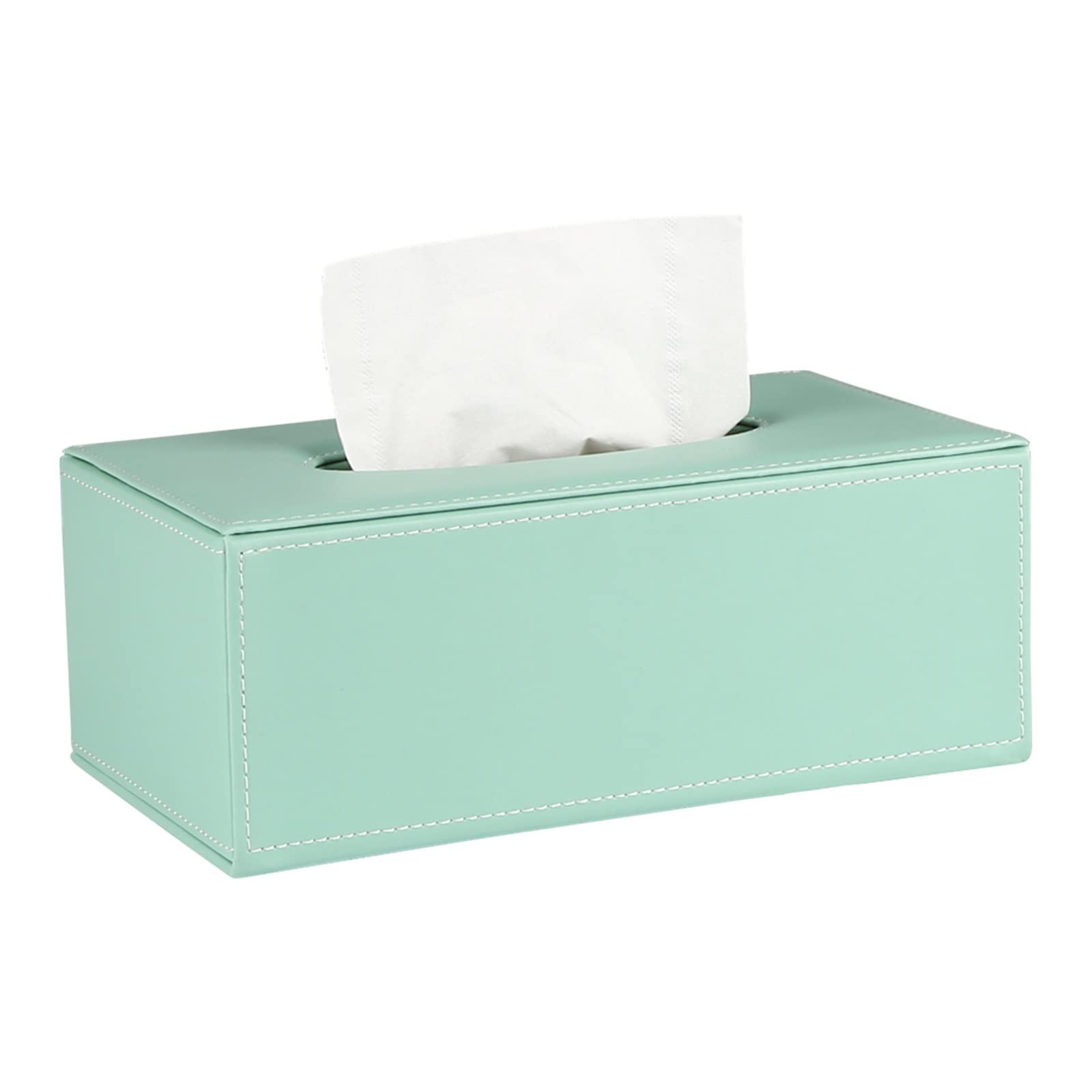 Pu-Leder Zuhause/Büro/Auto Kosmetiktuch Box Abdeckung Serviette Taschentuch Halter Fall 25 X 14 X 9,5 cm wanglan(1961 Mint Green)