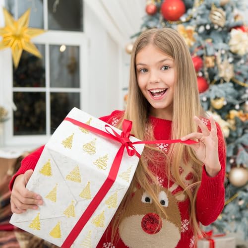 Image of Foil Christmas Tree Stickers - 1000 Pcs Easy Peel Metallic Tree Waterproof Vinyl Reusable Laptop Self Adhesive Stickers Classroom Prizes Water Bottle Page Activity Pad Party Favors Skateboard