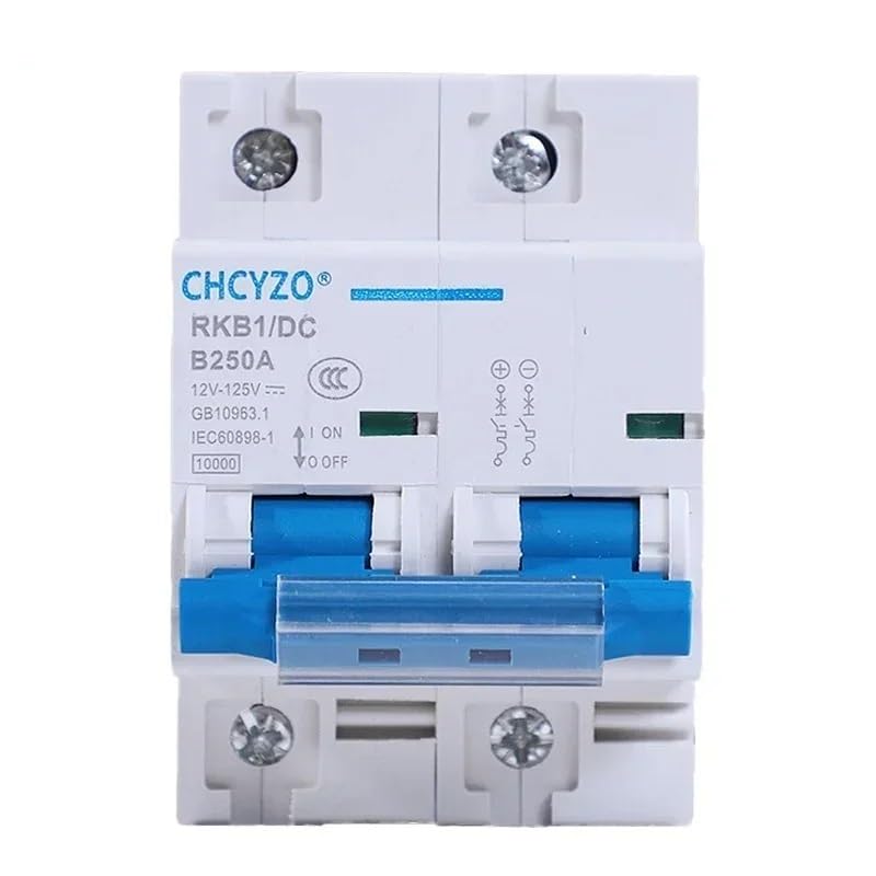Magnetotermico 16a Disyuntor de CC en miniatura, 2 polos, 12-125 V, protector automático for vehículos eléctricos, 80 A, 100 A, 125 A, 200 A, 250 A, protección de batería, fuga segura, distribución de