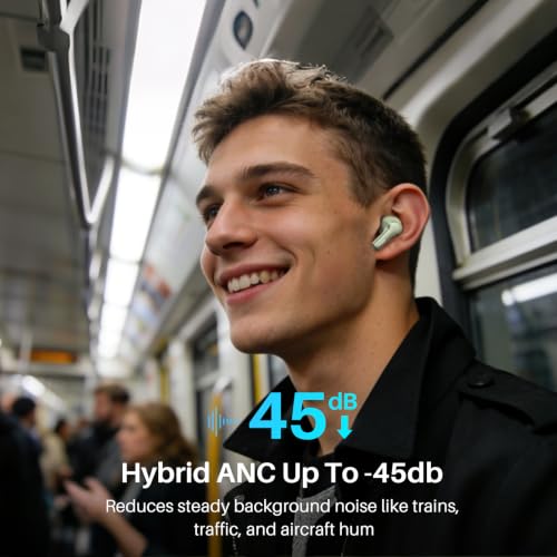 Image of TOZO Hybrid Active Noise Cancelling Wireless Earbuds 6 Mics AI Clear Call | 68H Playtime LED Display 32 Preset EQs App Bluetooth 5.3 IPX8 Waterproof Ear Buds