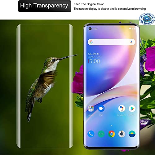 Image of Curved Tempered Glass Design for Oneplus 8 Pro Advanced Border Less Full Edge to Edge 3D Curved UV Screen Protector and Easy Installation Kit