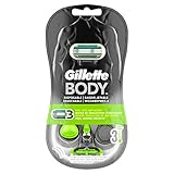 Gillette Body Maquinilla de Afeitar Corporales Desechables Hombre, Paquete de 3 Cuchillas de Afeitar