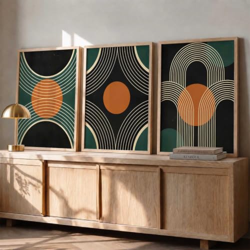 Image of kotart Boho Art Home Decoration Painting | Aesthetic Paintings With Frame For Living Room Bed Room Hotel Wall Decor Digital Reprint Set of 3 (35x37 Inch)