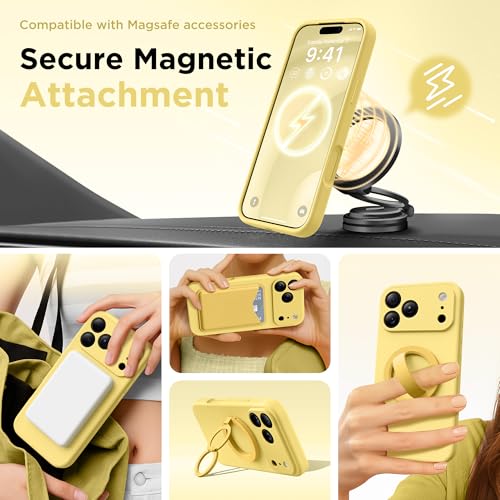 Image of GolbinBox Magnetic for iPhone 17 Pro Case, Silicone Cover, Jasmine Yellow