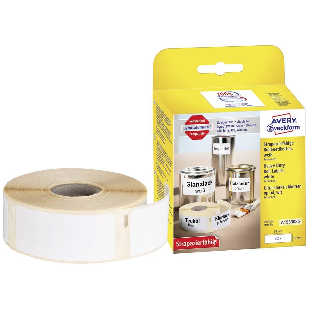 Avery Italia A1933085 Etichetta In Rotolo Ultra Resistente, Bianco