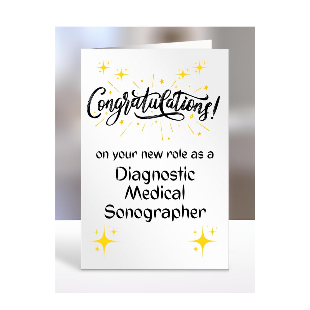 Congratulations on your new role as Diagnostic Medical Sonographer card, for men, women, colleague, boss, manager, supervisor, friend, gifts or presents, A5-222a_243 — image 1
