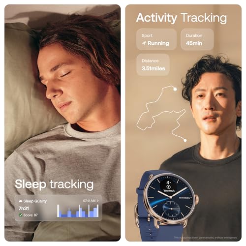 Image of WITHINGS ScanWatch 2 - Hybrid Smart Watch, Heart Rate Monitoring, Fitness Tracker, Cycle Tracker, Sleep Monitoring, GPS Tracker, 30-Day Battery Life, Android & Apple Compatible, HSA /FSA