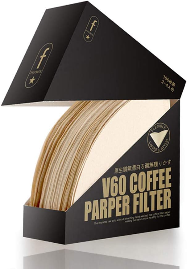 #2 Cone Coffee Filters, V60 Paper Coffee Filters, Size 02, Natural, 100 Count