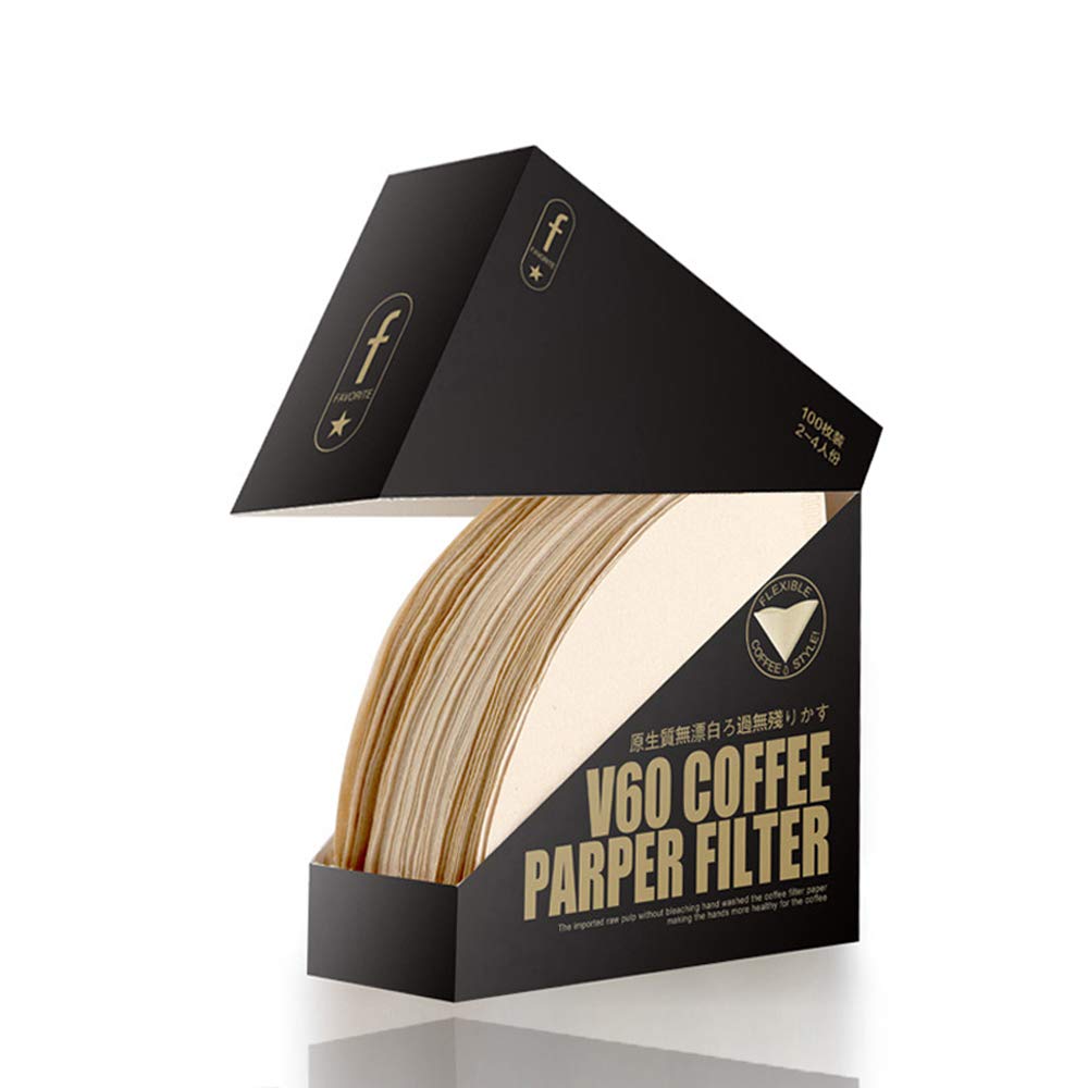 #2 Cone Coffee Filters, V60 Paper Coffee Filters, Size 02, Natural, 100 Count