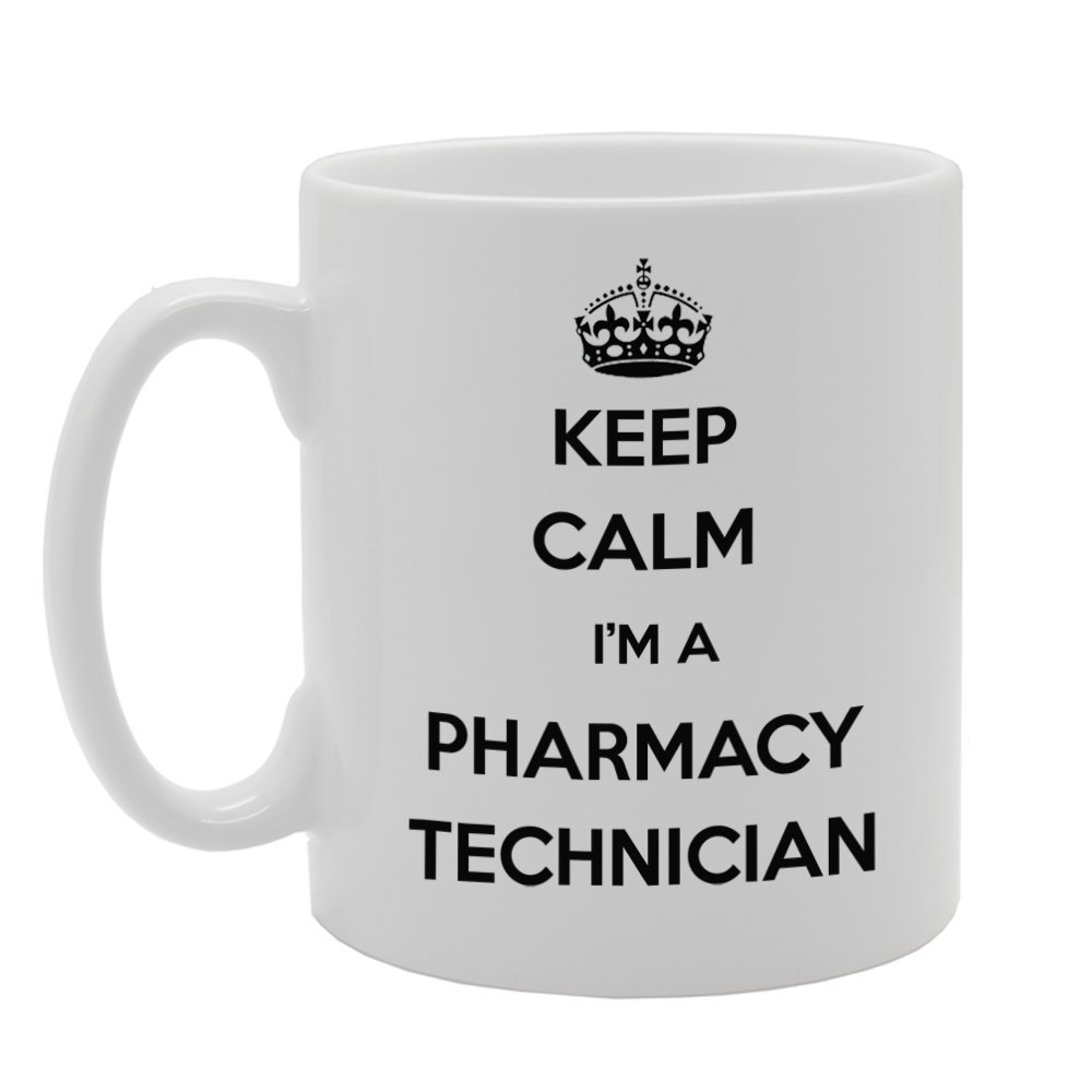 Coralgraph Inc Men's White Mg956 Keep Calm I'm A Pharmacy Technician Novelty Gift Printed Tea Coffee Ceramic Mug