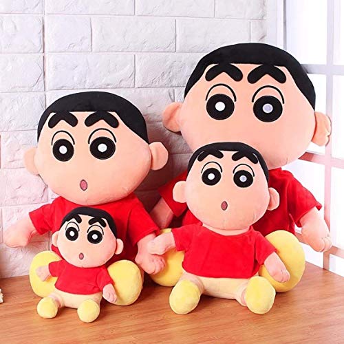 Image of HUG 'n' FEEL SOFT TOYS Shinchan Soft Toy, Stuffed Dog, Multicolor, 25 cm, Anime, Bed Companion, Educational, Unisex, 0+ Months