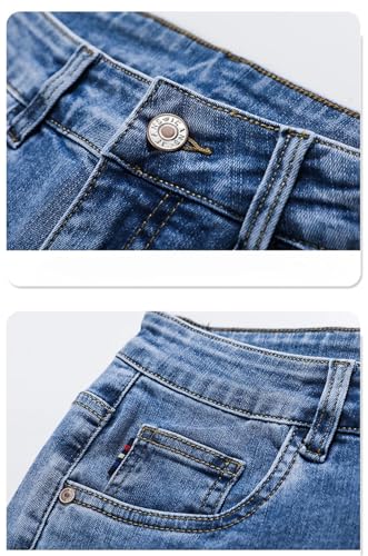 Mens Spring Summer Thin Slim Fit Straight Business Denim Pants Washed Clothing Trousers Pants2