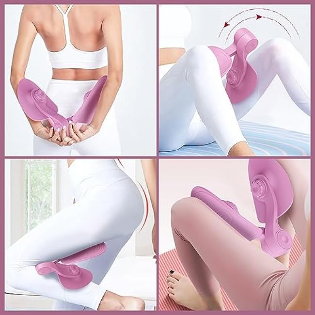 Inner Thigh Exerciser Kegel Exercise Products for Women Pelvic Floor Muscle Trainer Inner Thigh Hip Exercise Equipment Postpartum Rehabilitation Pelvic Floor (Pink)