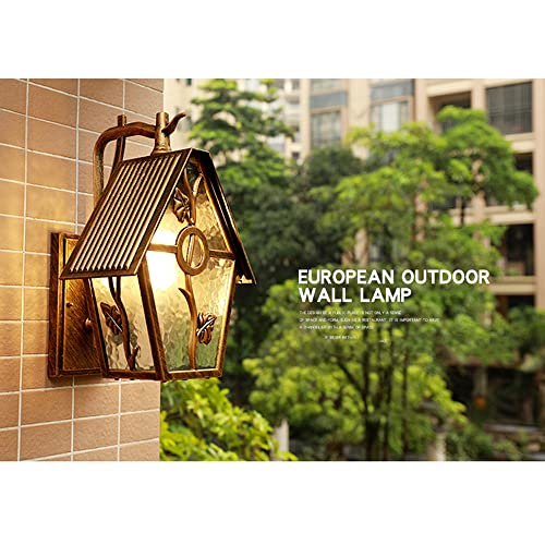 Applique murale extérieure étanche en verre rayé finition bronze rustique