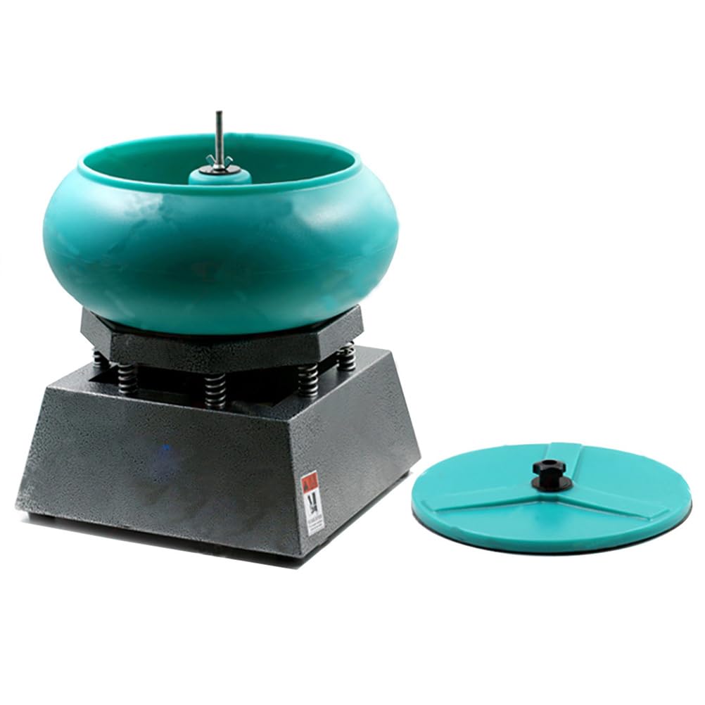 Fhrka Amber Polisher Vibratory Tumbler 17In Diameter Bowl, Polishing & Rust Removal On Small Metal Parts 12L Magnetic Tumbler Jewelry Polisher