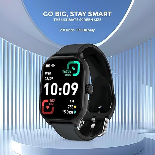 Image of H9 Smart Watch 2.01 inch TFT Display, Bluetooth 5.0 with 100+ Sports Mode, Heart Rate & Blood Oxygen Monitor, Call & Message Reminders Compatible with Android & iOS, IP67 Waterproof (Black)