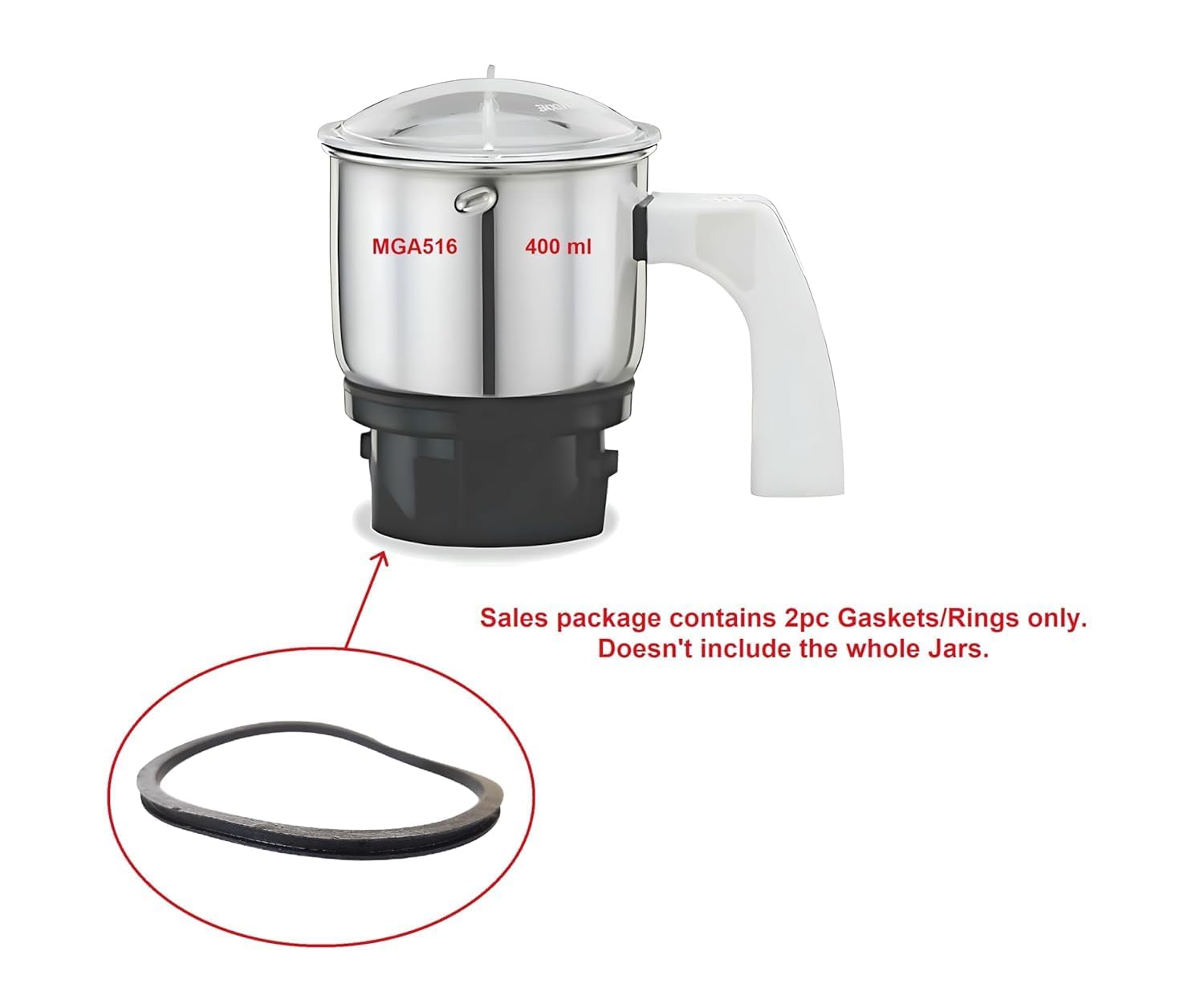 Compatible Replacement Gasket Combo for Preethi Mixer Grinder Jars | 1 Small (8.5 cm) + 1 Medium (11 cm) + 1 Big (12.8 cm) Rubber Sealing Rings | 3 Units — Amazon image 2