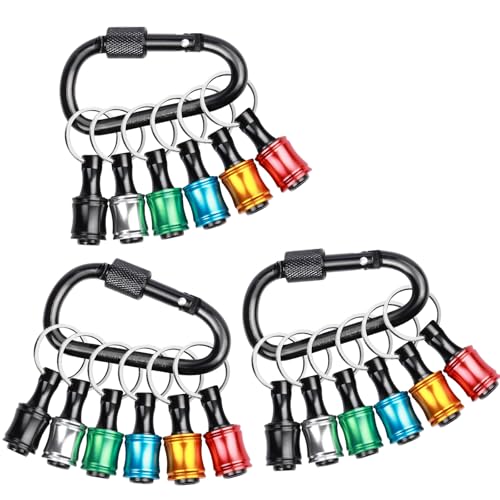 Sopclane 18PCS 1/4 Hex Shank Drill Bit Holder Keychain Extension