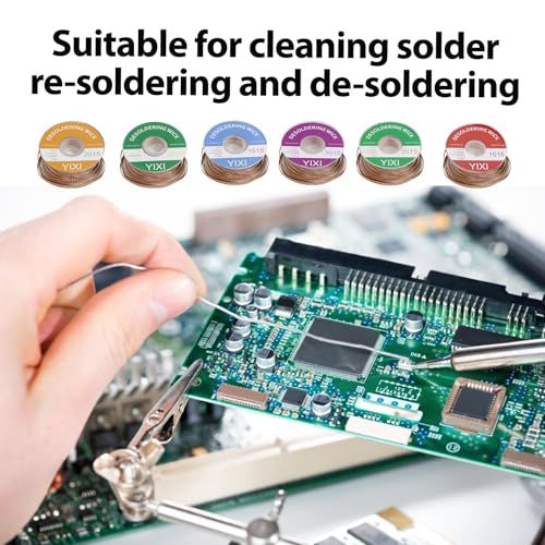 Miniatura 5 de 6 Piezas Malla Desoldadora Sin Limpieza, 1.5m Alambre Desoldador De Cobre 1.0 1.5 2.0 2.5 3.0 3.5mm , Para Quitar Soldaduras Y Desmontar Componentes Electrónicos