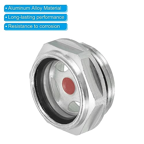 PATIKIL Air Compressor Oil Sight Glass, 1 Pack G 1" Male Thread Aluminum Alloy Oil Liquid Level Gauge Air Compressor Parts with O-Ring - Image 4