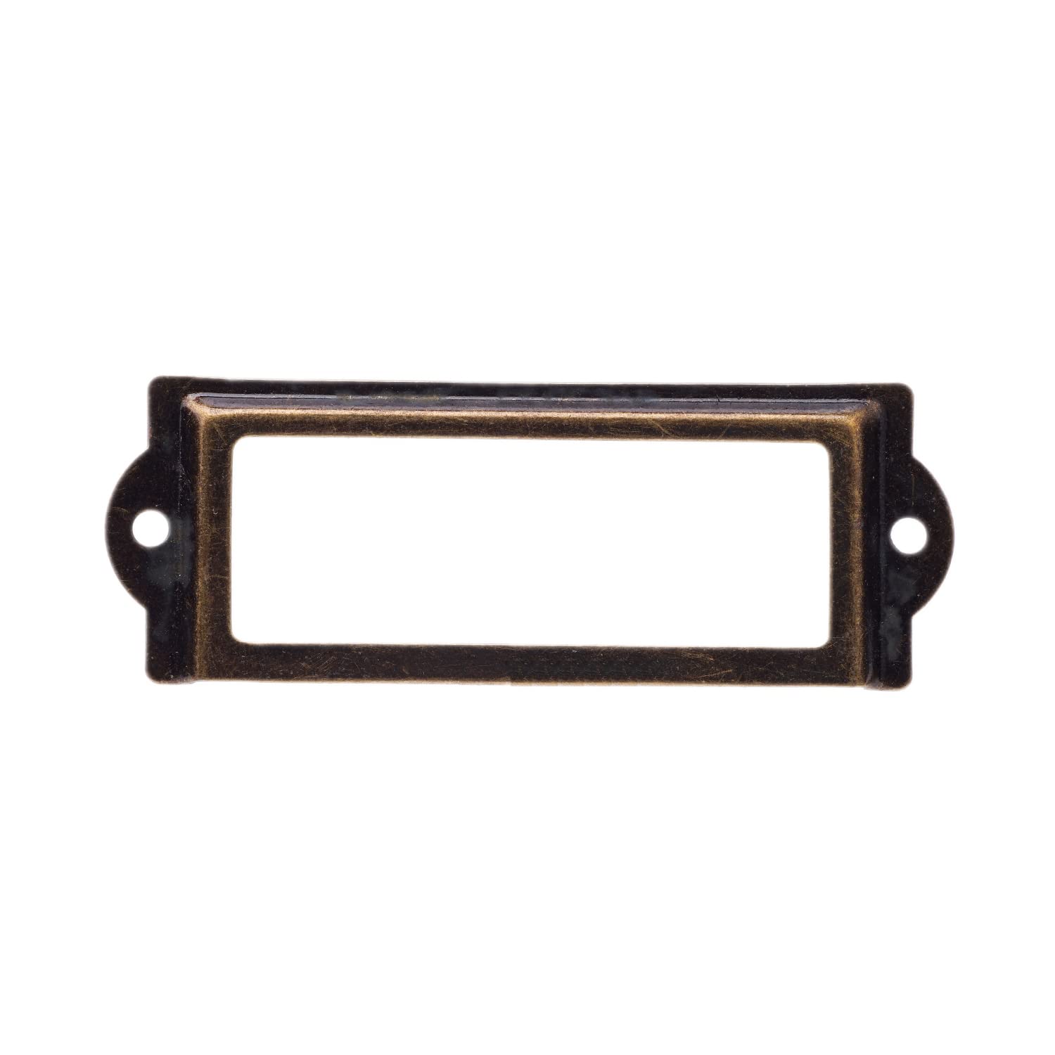 10 Portaetichette In Metallo Bronzo - Per Cassetti, Ufficio, 83x30mm - Foto 5